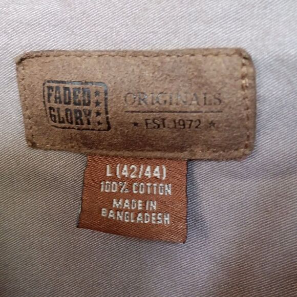 Faded Glory Men's Casual Garnet Red Button Down Twill Cotton Shirt - Picture 2 of 4